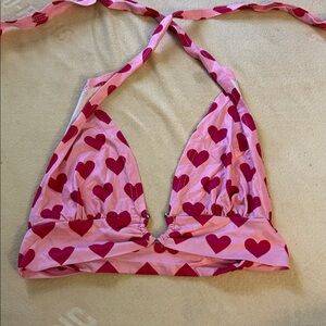Pink and Red Heart Halter Top